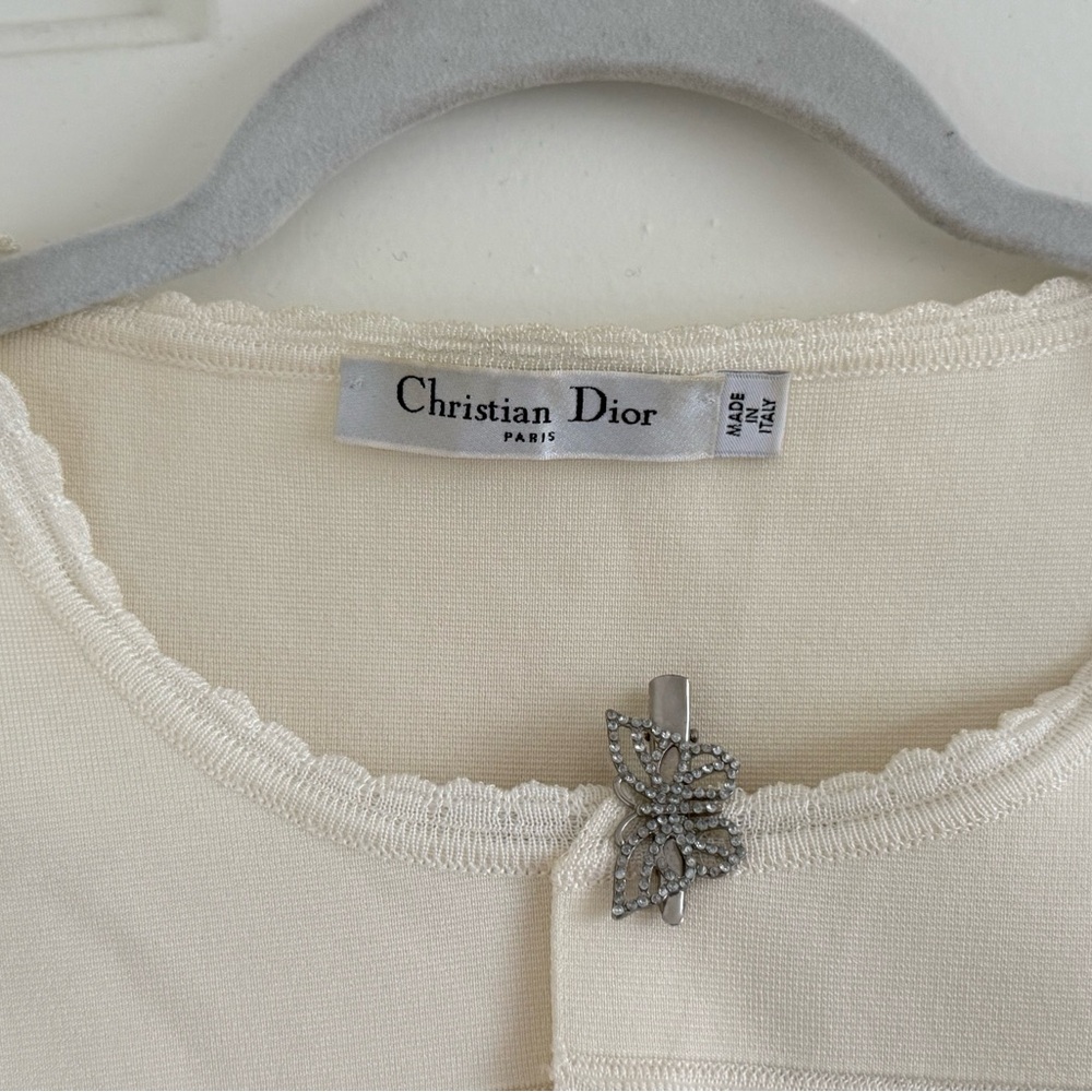 Dior Ivory Short Sleeve Lace Top - Picture 3 of 10